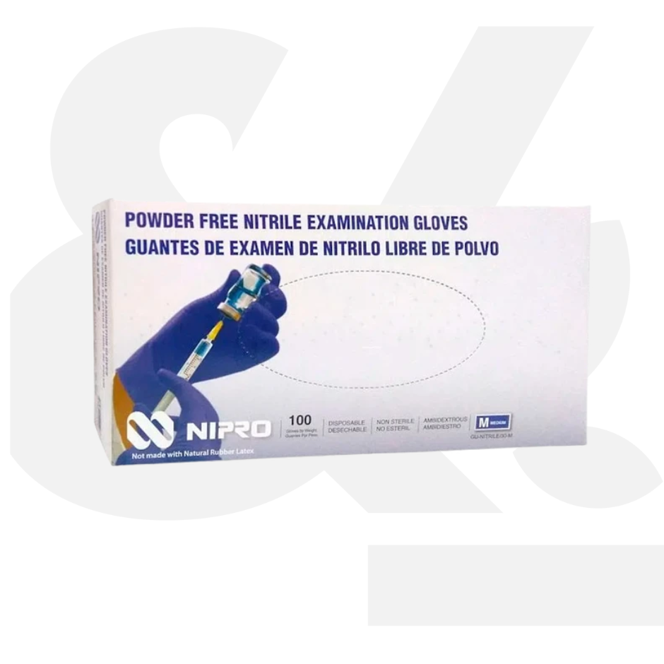 Guantes Nitrilo Tipo Cirugía Azul X 100 Unidades