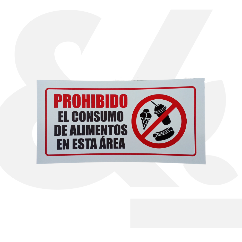 Señalización en PVC "Prohibido El Consumo De Alimentos"