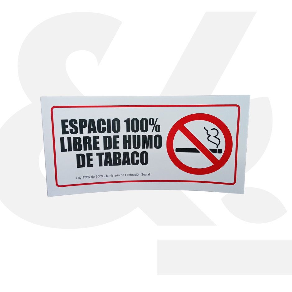 Señalización en PVC "Espacio Libre De Humo"