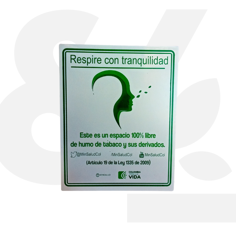 Señalización en PVC "Espacio Libre De Humo" - Imagen 2